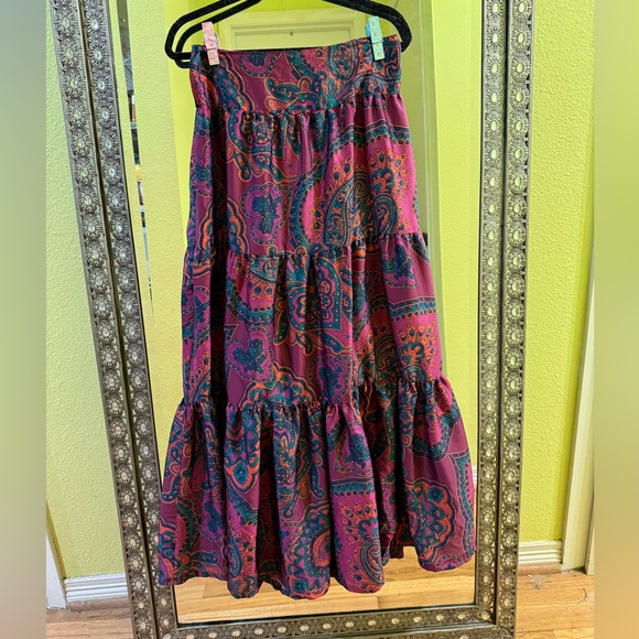 Free People Paisley Tiered Maxi Skirt - Picture 1 of 2